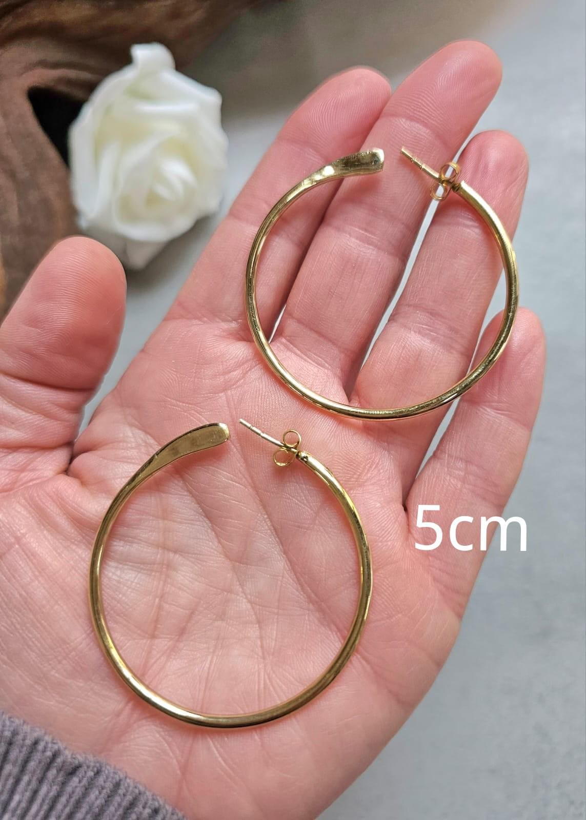 Brass simple hoop earrings / Minimalistic jewelry