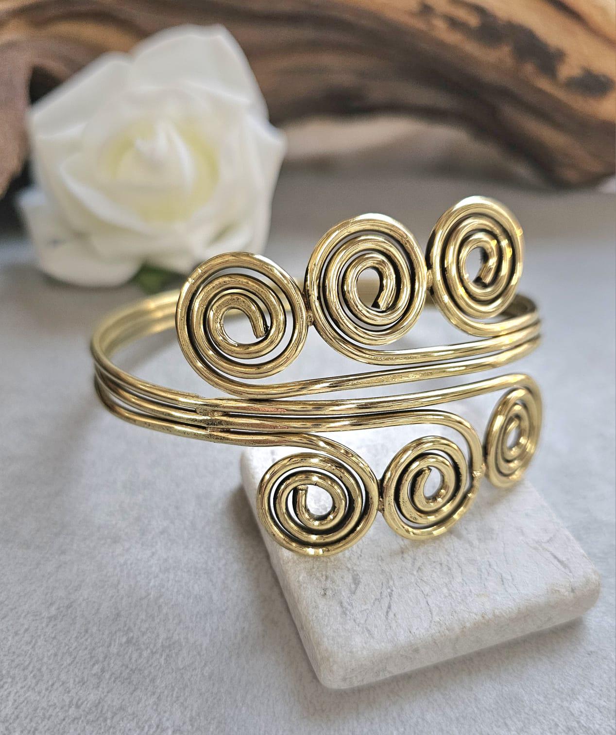 Bohemian upper arm bracelet / Brass jewelry / Hypoallergenic jewelry
