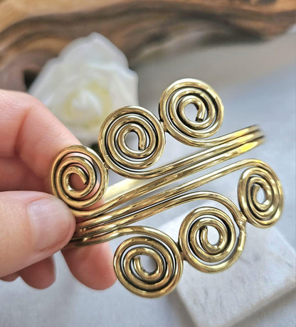 Bohemian upper arm bracelet / Brass jewelry / Hypoallergenic jewelry