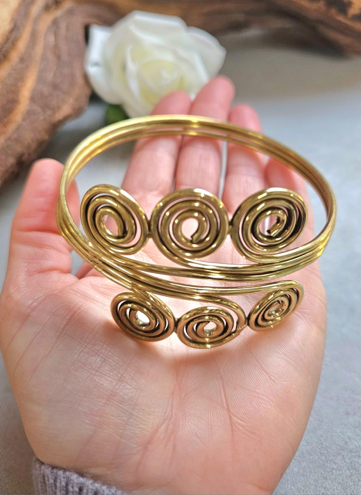Bohemian upper arm bracelet / Brass jewelry / Hypoallergenic jewelry