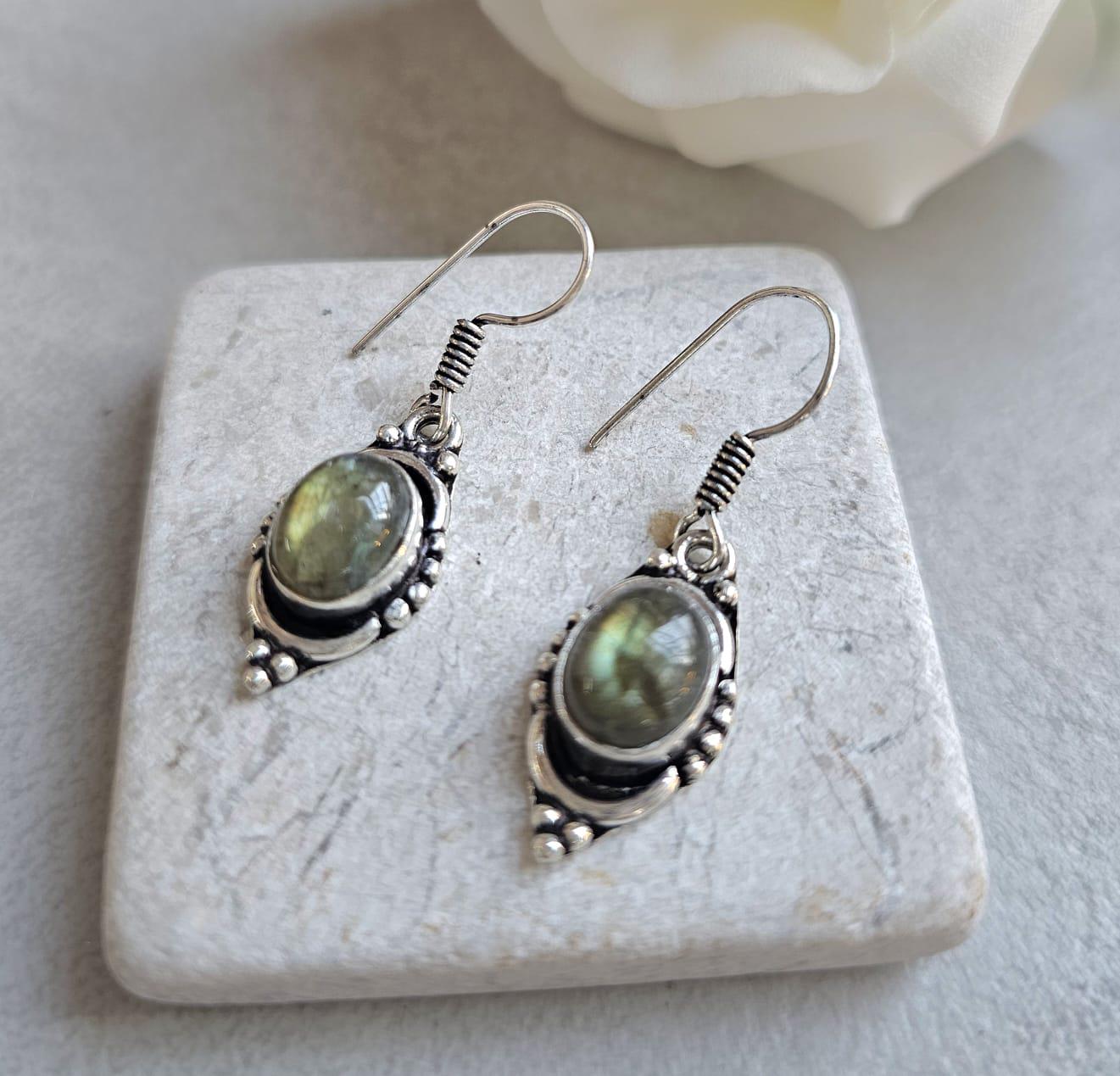 Dainty silver dangle earrings / Silver plated jewelry