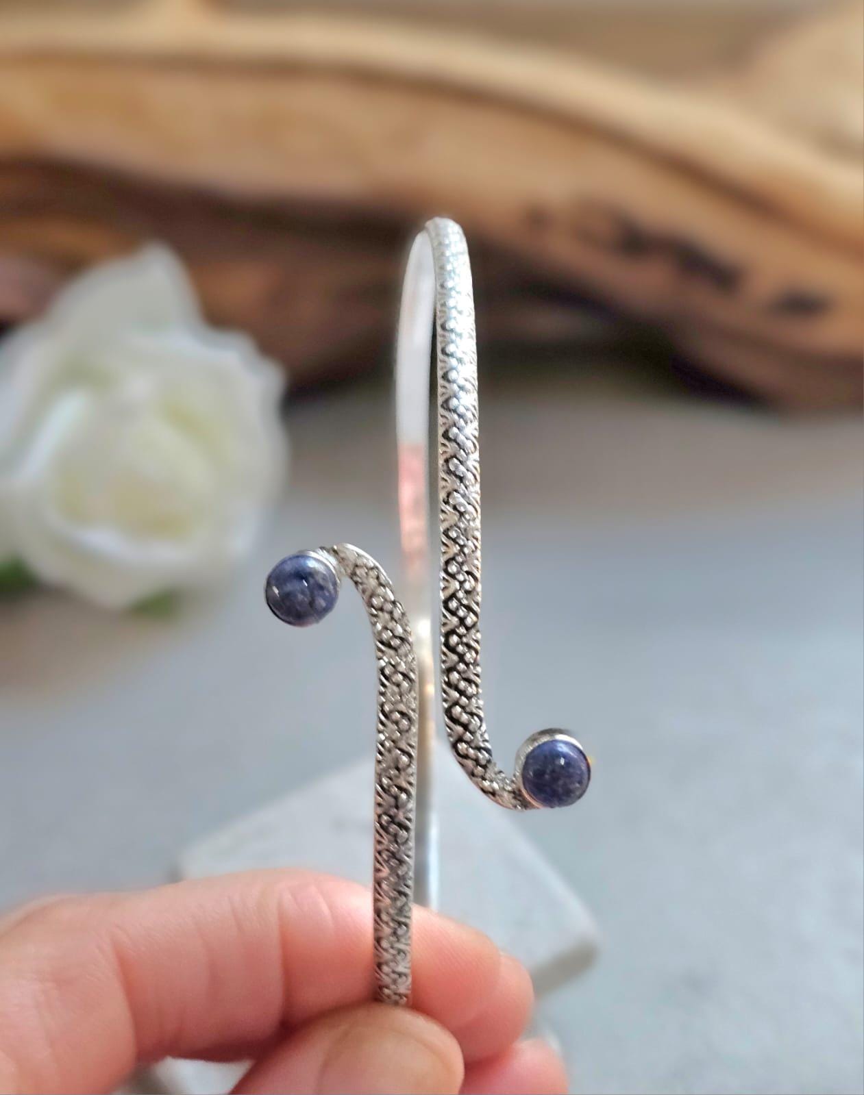 Silver Upper Arm Bracelet | Textured Arm Cuff | Adjustable Boho Statement Jewellery