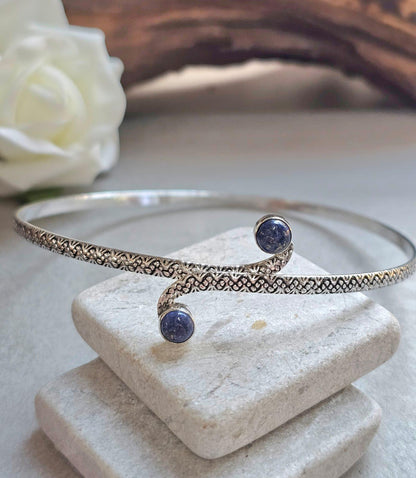 Silver Upper Arm Bracelet | Textured Arm Cuff | Adjustable Boho Statement Jewellery