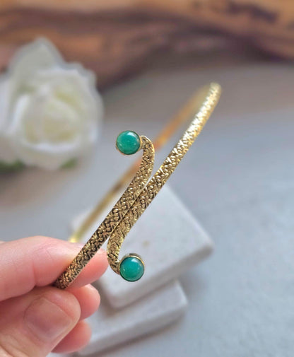 Raw Brass Textured Upper Arm Bracelet | Adjustable Boho Arm Cuff | Statement Jewellery