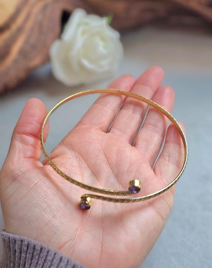Raw Brass Textured Upper Arm Bracelet | Adjustable Boho Arm Cuff | Statement Jewellery