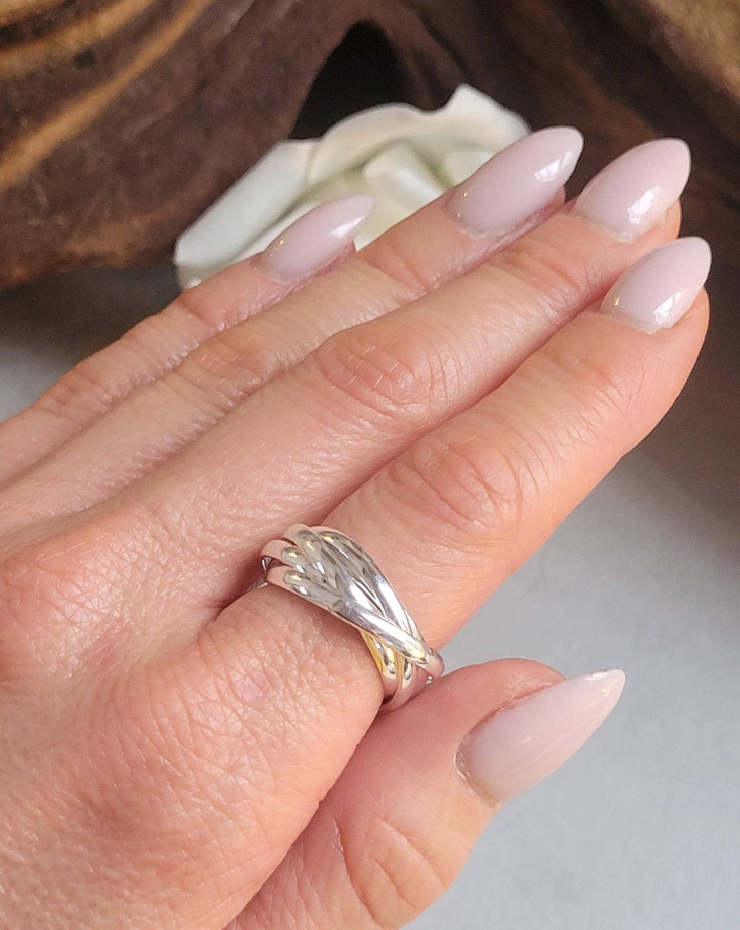 Silver Five Band Ring | Stacked Silver Ring | Minimal Bohemian Jewellery | Handmade Statement Ring