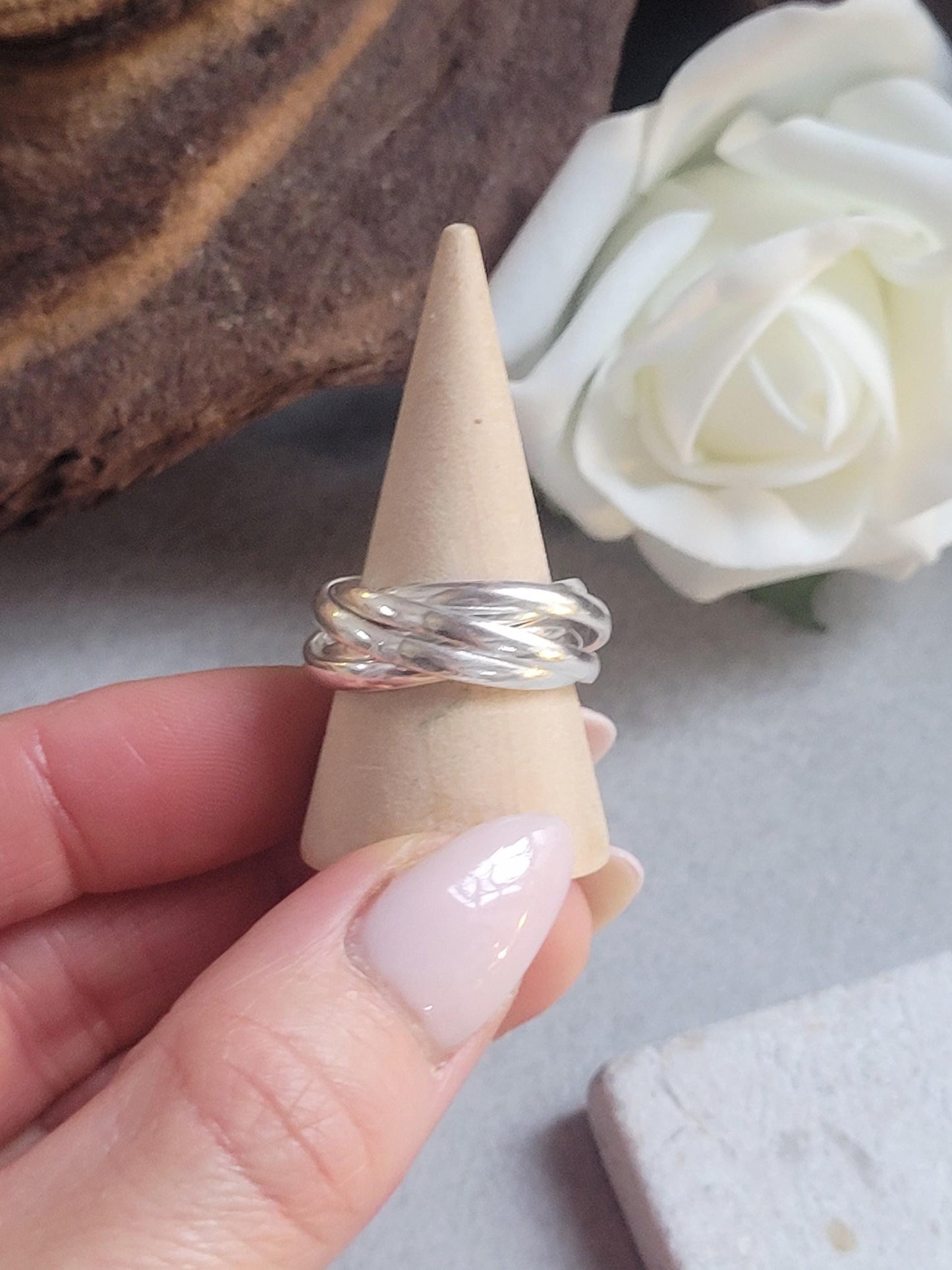 Silver Five Band Ring | Stacked Silver Ring | Minimal Bohemian Jewellery | Handmade Statement Ring