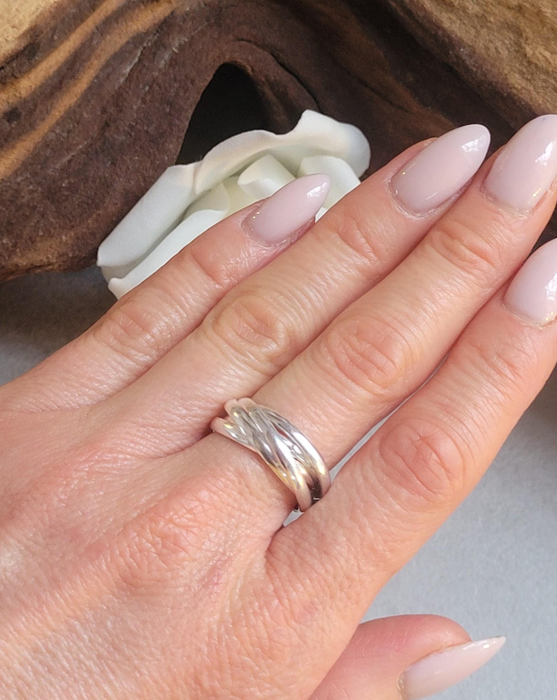 Silver Five Band Ring | Stacked Silver Ring | Minimal Bohemian Jewellery | Handmade Statement Ring