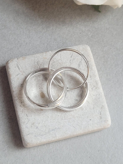 Silver Five Band Ring | Stacked Silver Ring | Minimal Bohemian Jewellery | Handmade Statement Ring