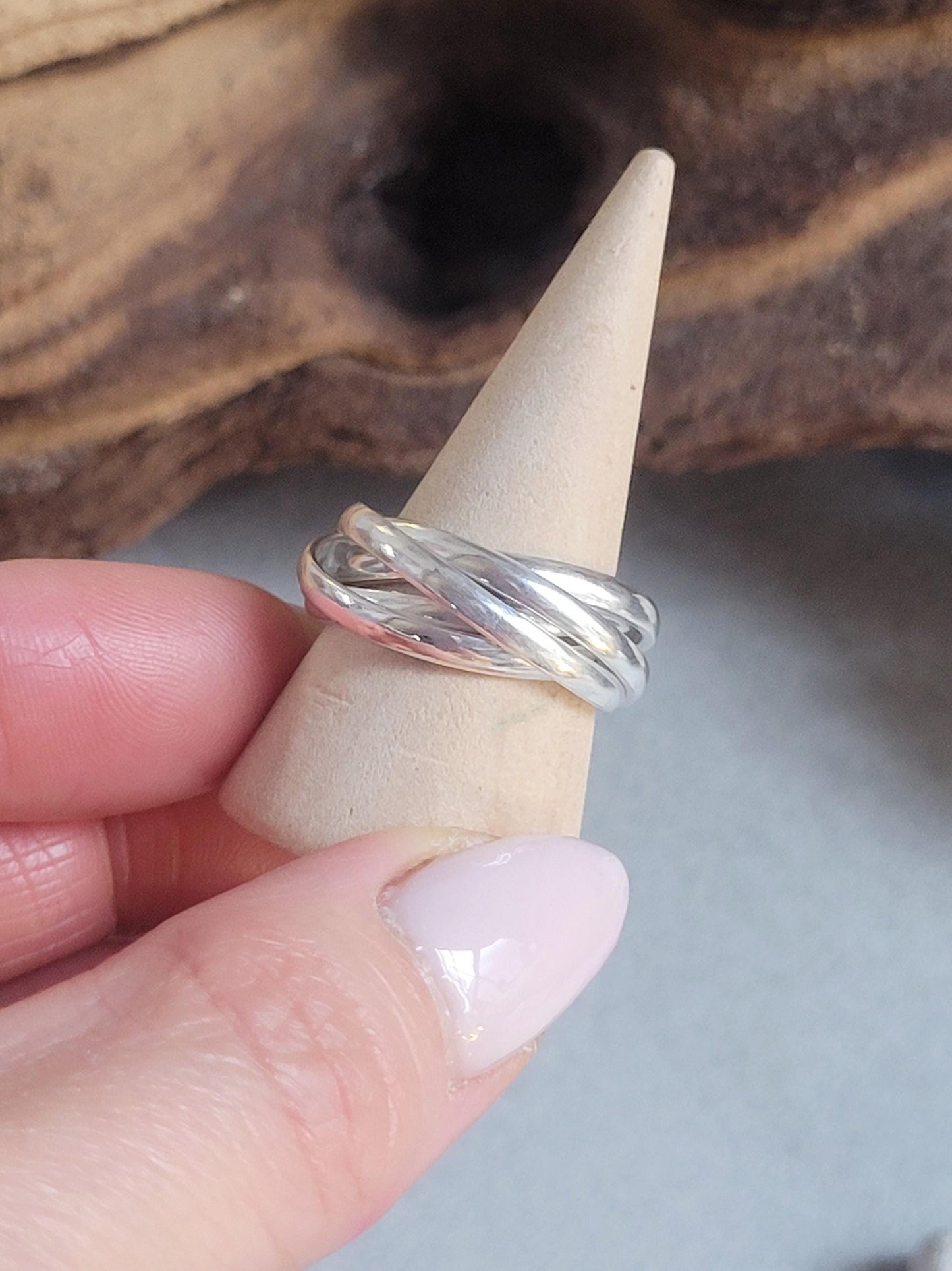 Silver Five Band Ring | Stacked Silver Ring | Minimal Bohemian Jewellery | Handmade Statement Ring