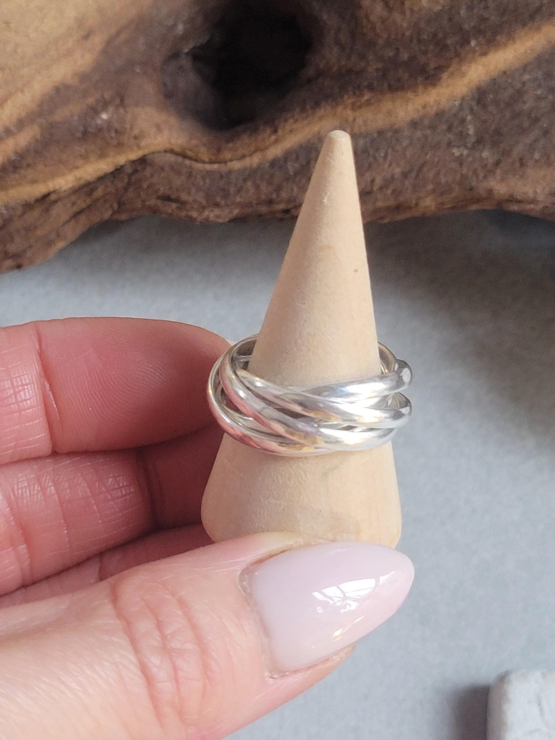 Silver Five Band Ring | Stacked Silver Ring | Minimal Bohemian Jewellery | Handmade Statement Ring
