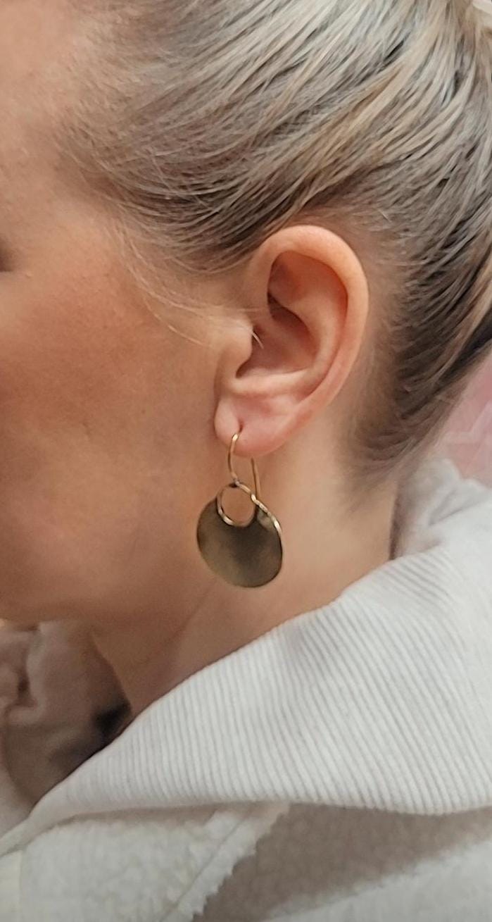 Brass boho earrings / Gift for her / Hypoallergenic nickel free jewelry