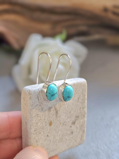 Silver plated dangle earrings / Gift for her / Minimalist jewelry