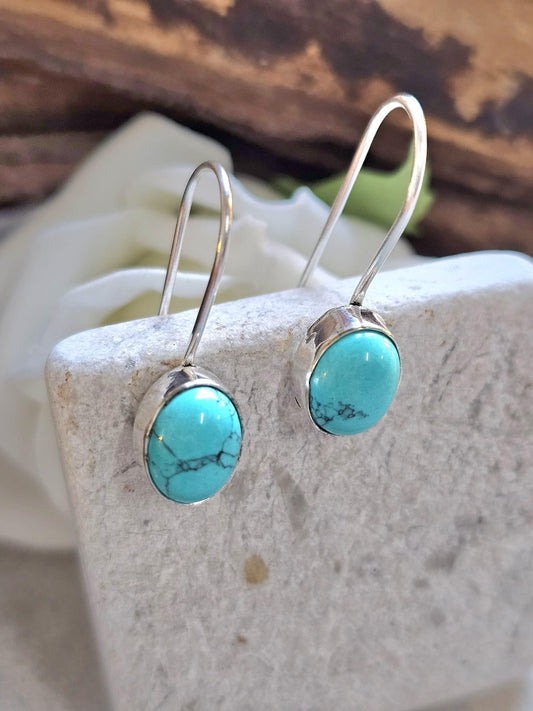 Silver plated dangle earrings / Gift for her / Minimalist jewelry