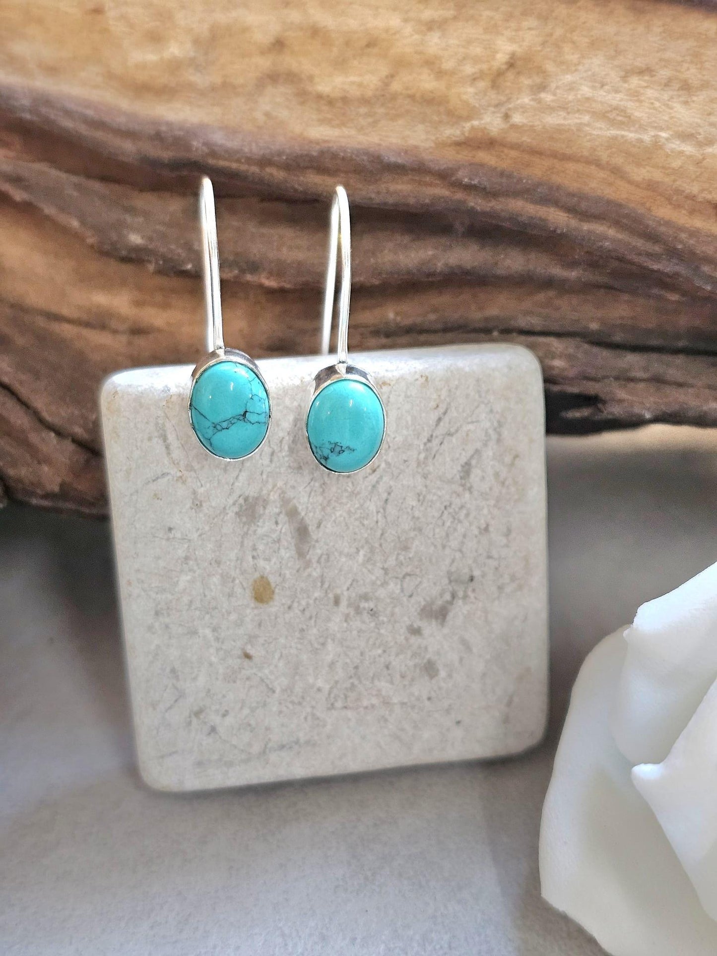 Silver plated dangle earrings / Gift for her / Minimalist jewelry