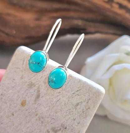 Silver plated dangle earrings / Gift for her / Minimalist jewelry