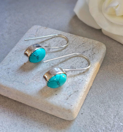 Silver plated dangle earrings / Gift for her / Minimalist jewelry