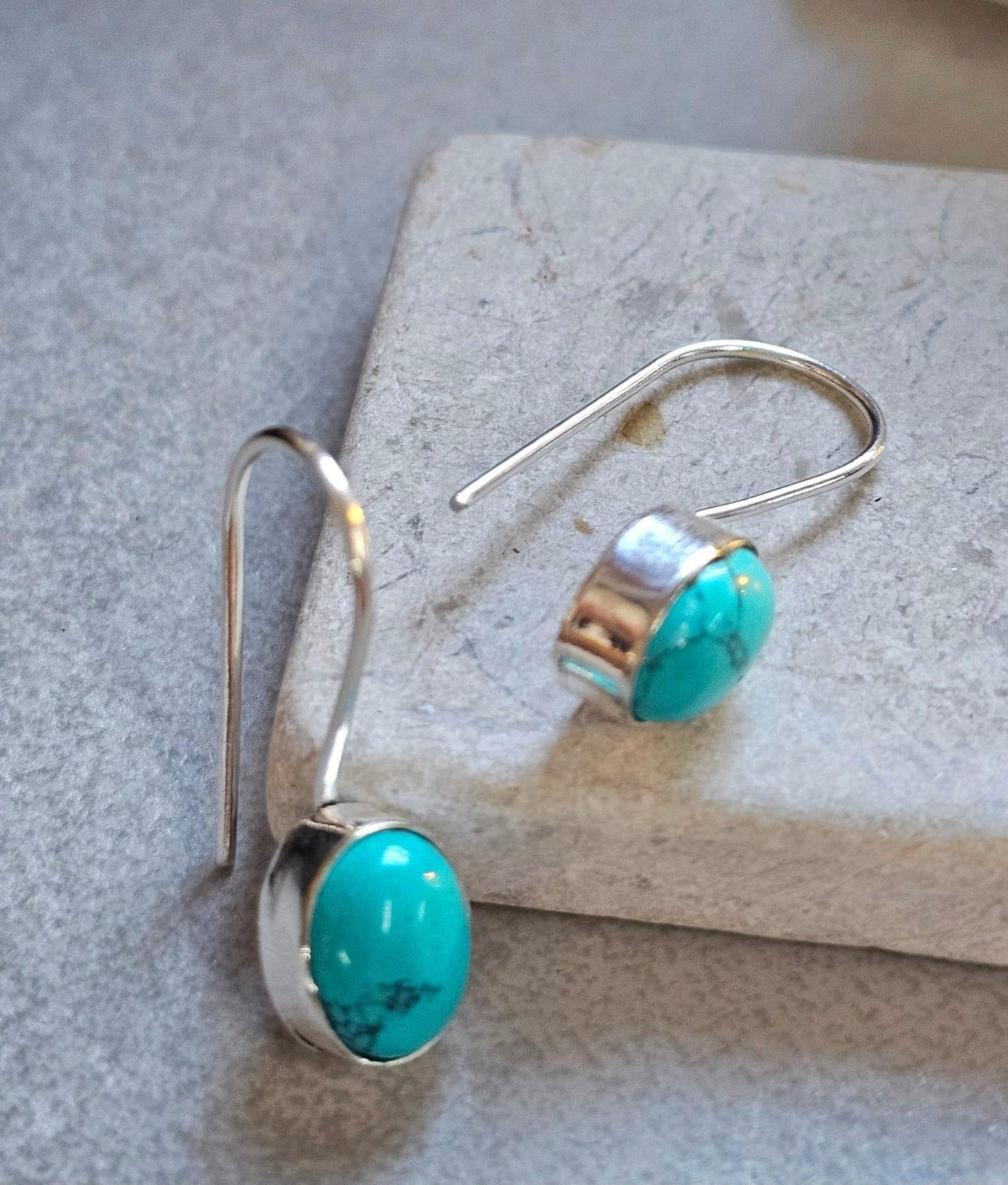 Silver plated dangle earrings / Gift for her / Minimalist jewelry