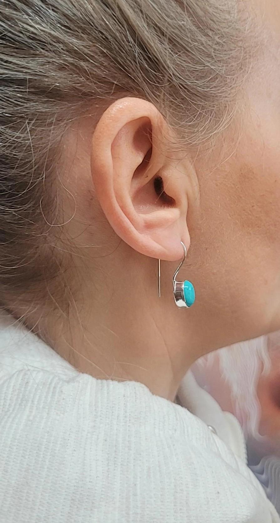 Silver plated dangle earrings / Gift for her / Minimalist jewelry