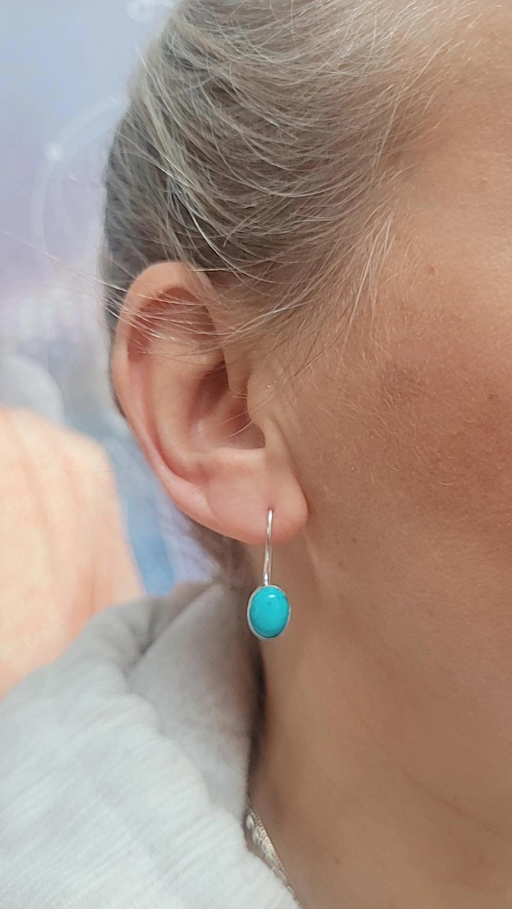 Silver plated dangle earrings / Gift for her / Minimalist jewelry