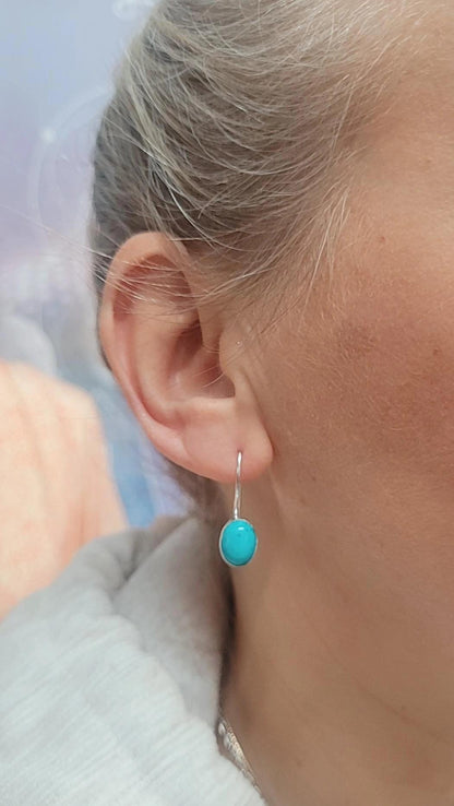 Silver plated dangle earrings / Gift for her / Minimalist jewelry
