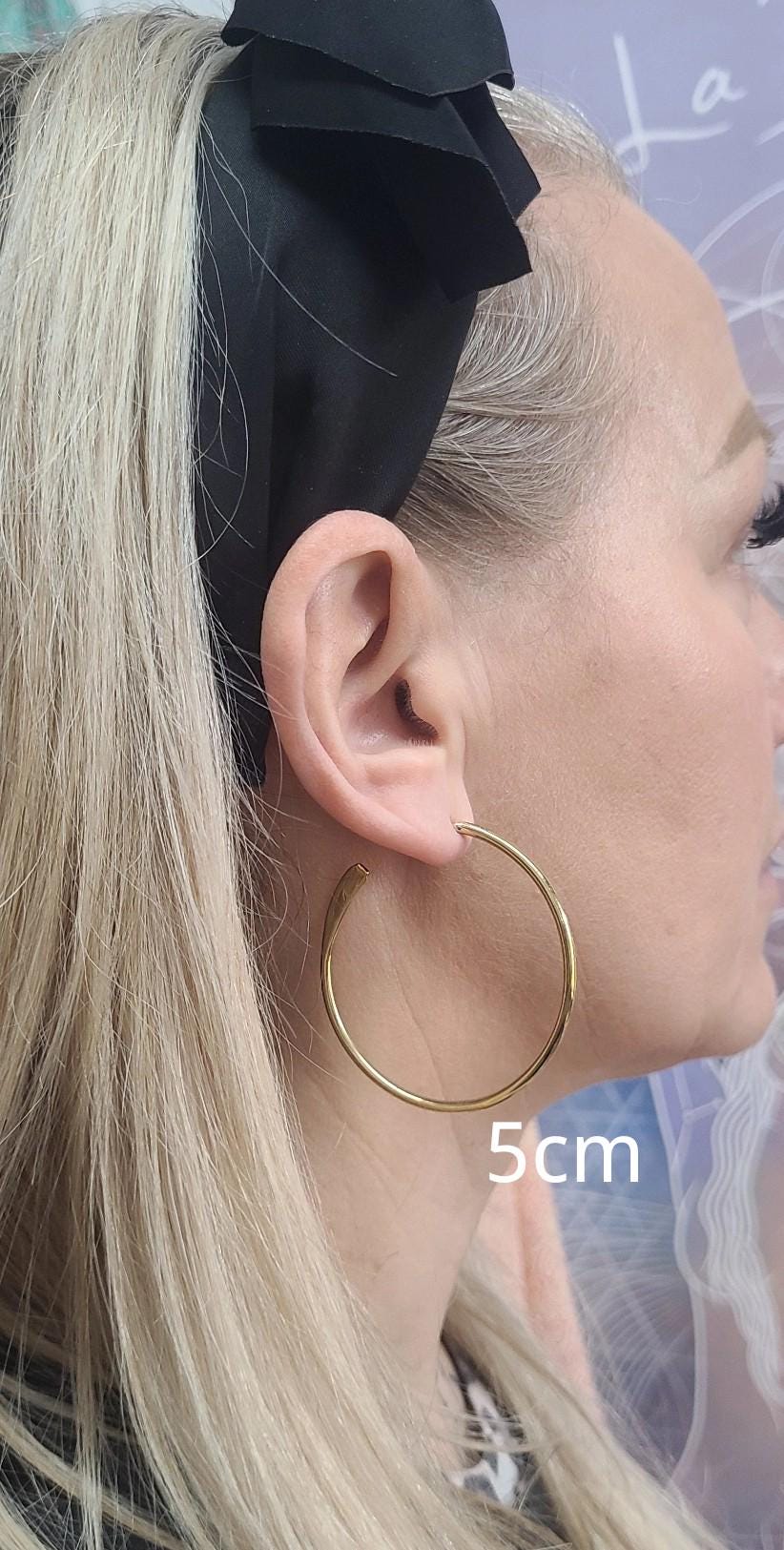 Brass simple hoop earrings / Minimalistic jewelry