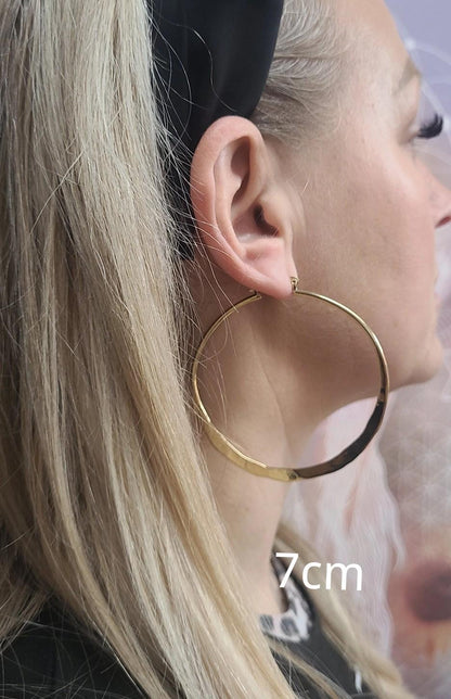 Brass hammered hoops / Hoop earrings / Small hoops / Large hoops / Unique / Free shipping