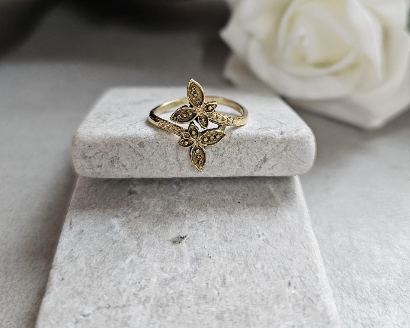Raw Brass Ring • Minimal Brass Statement Ring • Textured Bohemian Jewellery • Adjustable Brass Ring • Everyday Artisan Ring