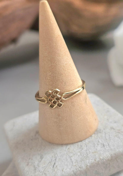 Raw Brass Minimal Statement Ring – Open Line Design Band – Modern Boho Artisan Jewellery