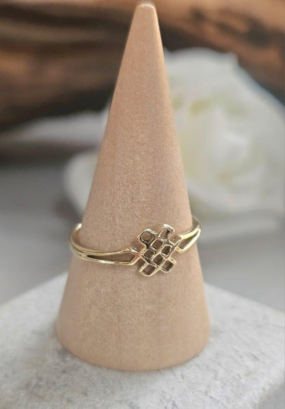 Raw Brass Minimal Statement Ring – Open Line Design Band – Modern Boho Artisan Jewellery