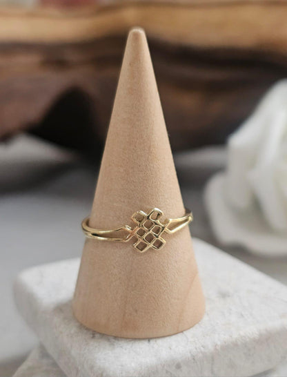 Raw Brass Minimal Statement Ring – Open Line Design Band – Modern Boho Artisan Jewellery
