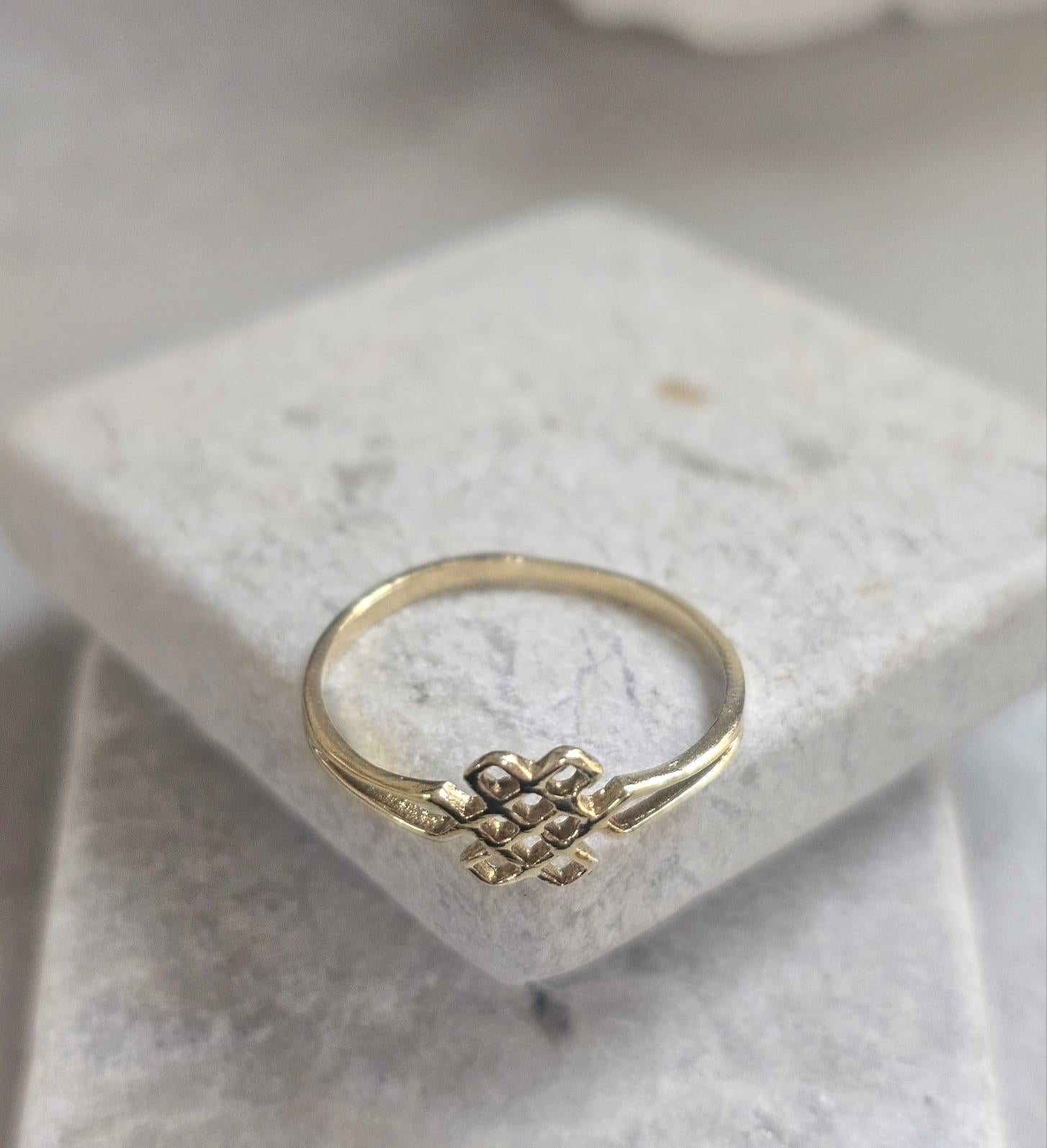 Raw Brass Minimal Statement Ring – Open Line Design Band – Modern Boho Artisan Jewellery