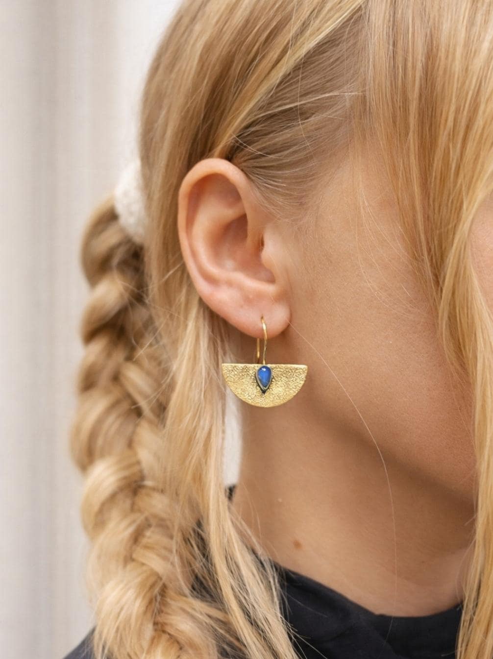 Hammered brass earrings: Boho bohemian jewelry