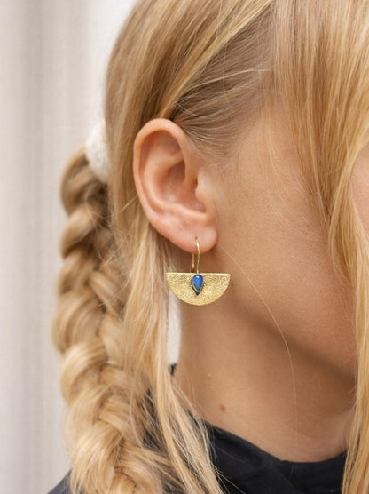 Hammered brass earrings: Boho bohemian jewelry