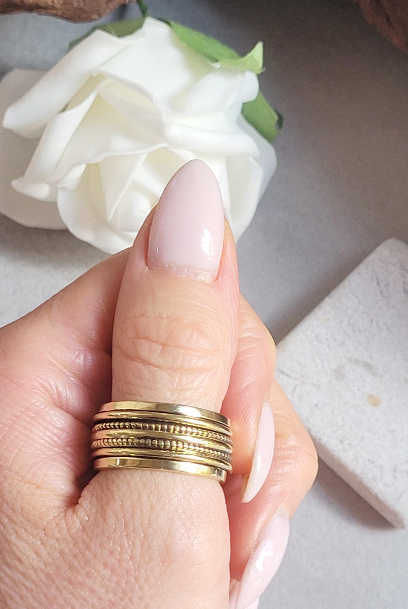 Raw Brass Spinner Ring – Nickel Free Hypoallergenic Wide Band