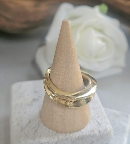 Raw Brass Organic Ring | Minimal Sculptural Band | Handmade Style Statement Ring