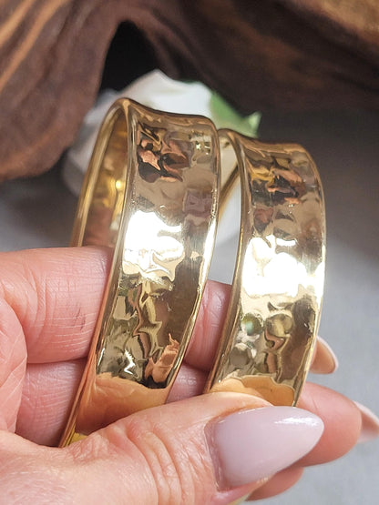 Raw Brass Arm Cuff | Minimal Hammered Arm Bracelet | Bohemian Statement Jewellery