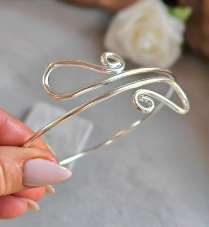 Upper Arm Bracelet Silver Plated, Boho Arm Cuff, Adjustable Armlet, Arm Bracelet, Bohemian Jewellery, Festival Jewellery, Gift for Her
