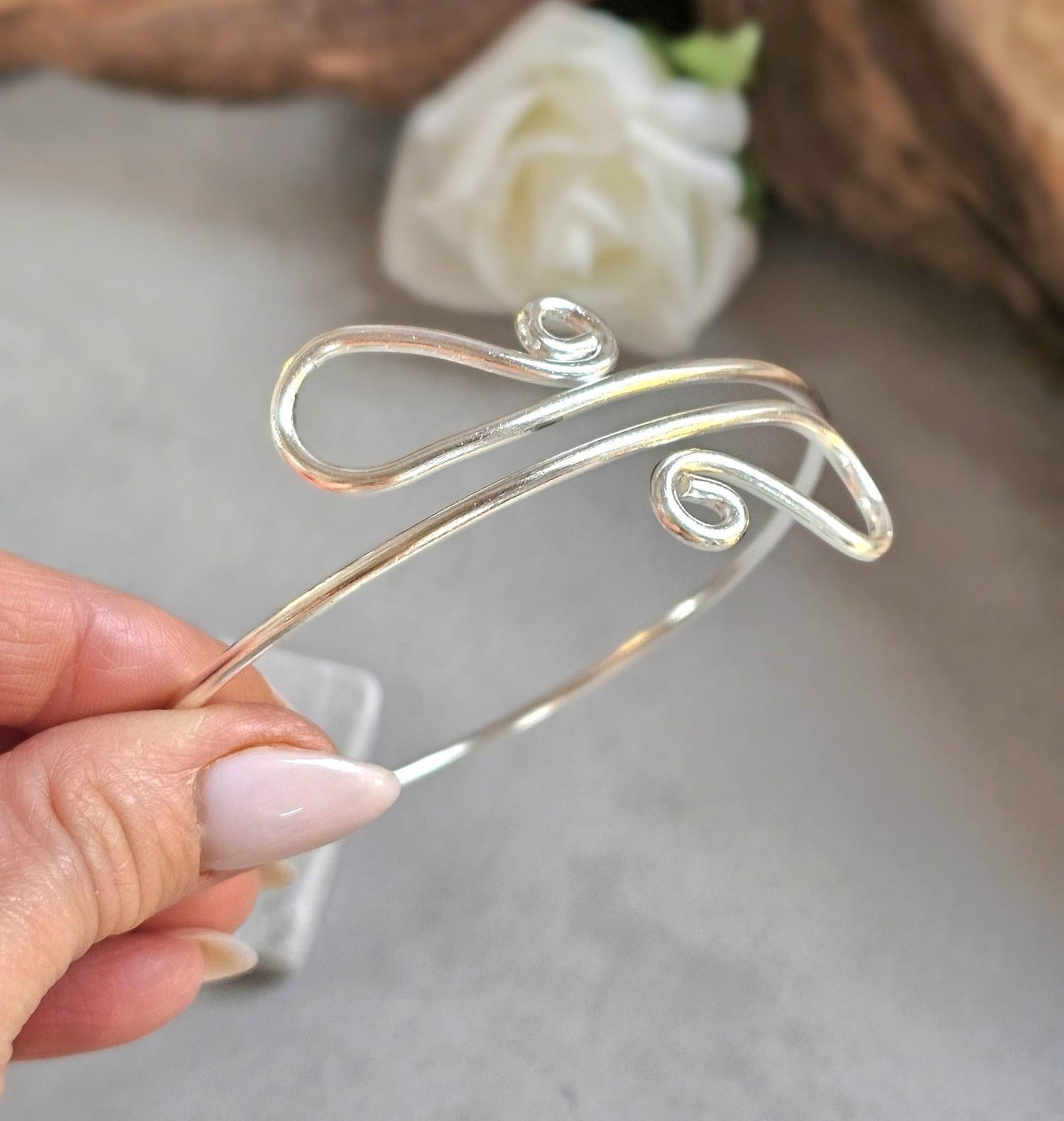 Upper Arm Bracelet Silver Plated, Boho Arm Cuff, Adjustable Armlet, Arm Bracelet, Bohemian Jewellery, Festival Jewellery, Gift for Her