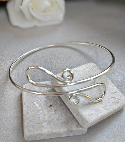 Upper Arm Bracelet Silver Plated, Boho Arm Cuff, Adjustable Armlet, Arm Bracelet, Bohemian Jewellery, Festival Jewellery, Gift for Her