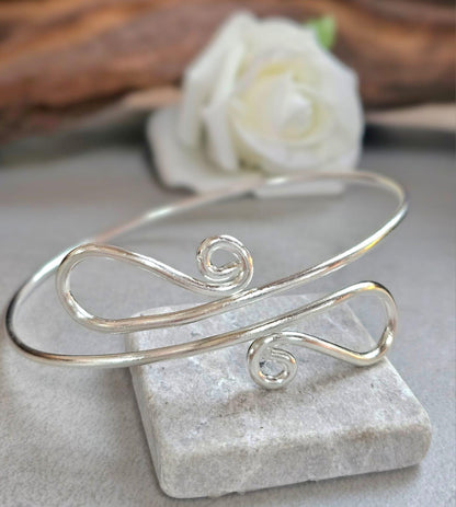 Upper Arm Bracelet Silver Plated, Boho Arm Cuff, Adjustable Armlet, Arm Bracelet, Bohemian Jewellery, Festival Jewellery, Gift for Her