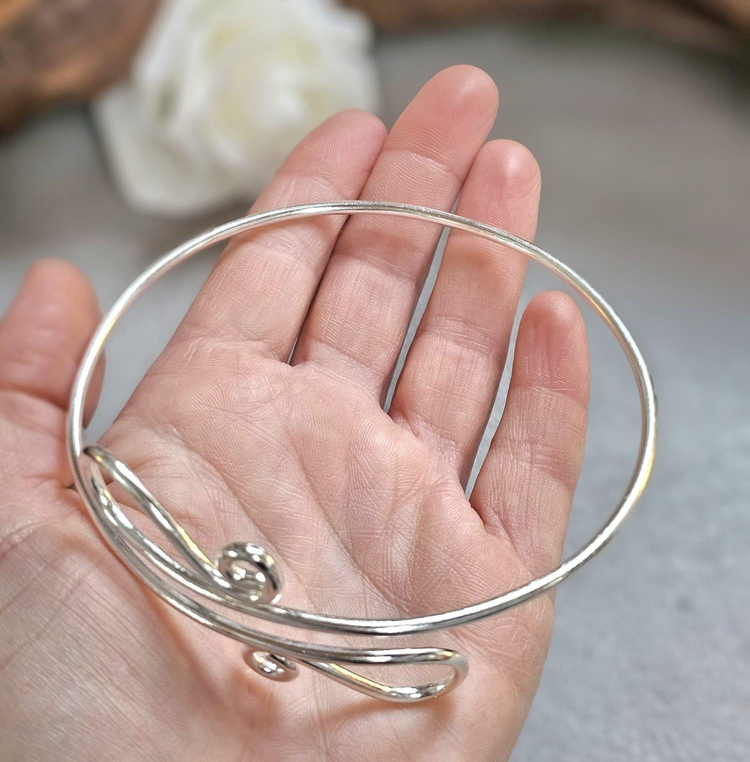 Upper Arm Bracelet Silver Plated, Boho Arm Cuff, Adjustable Armlet, Arm Bracelet, Bohemian Jewellery, Festival Jewellery, Gift for Her
