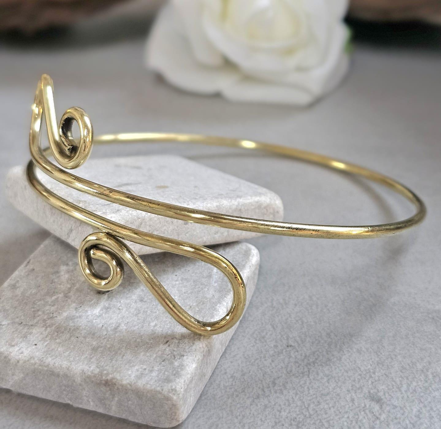 Upper Arm Bracelet Raw Brass, Boho Arm Cuff, Adjustable Brass Armlet,Arm Bracelet, Bohemian Jewellery, Festival Arm Cuff, Gift for H