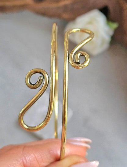 Upper Arm Bracelet Raw Brass, Boho Arm Cuff, Adjustable Brass Armlet,Arm Bracelet, Bohemian Jewellery, Festival Arm Cuff, Gift for H