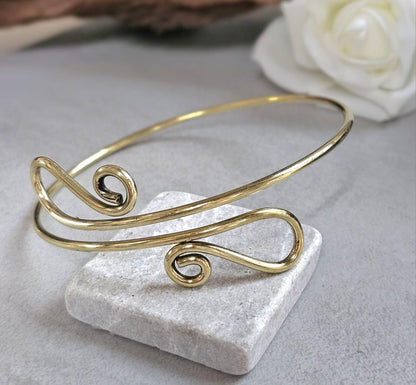 Upper Arm Bracelet Raw Brass, Boho Arm Cuff, Adjustable Brass Armlet,Arm Bracelet, Bohemian Jewellery, Festival Arm Cuff, Gift for H