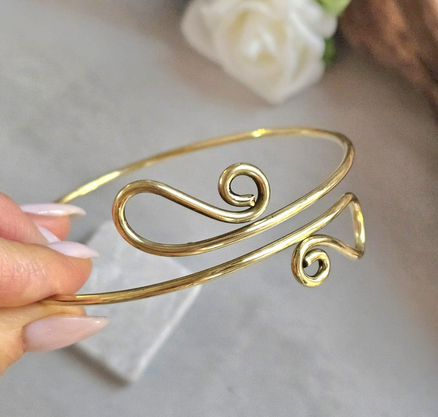 Upper Arm Bracelet Raw Brass, Boho Arm Cuff, Adjustable Brass Armlet,Arm Bracelet, Bohemian Jewellery, Festival Arm Cuff, Gift for H