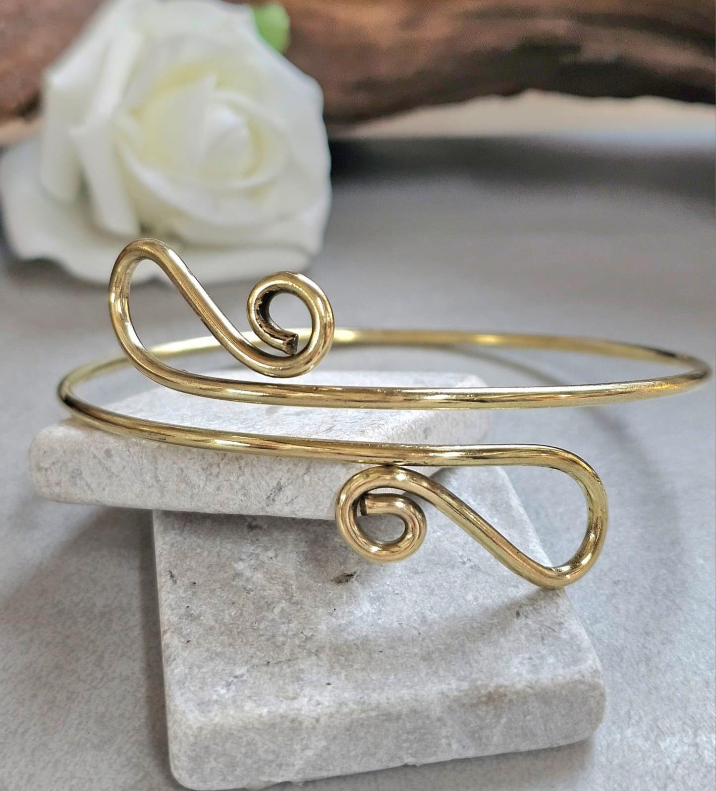 Upper Arm Bracelet Raw Brass, Boho Arm Cuff, Adjustable Brass Armlet,Arm Bracelet, Bohemian Jewellery, Festival Arm Cuff, Gift for H