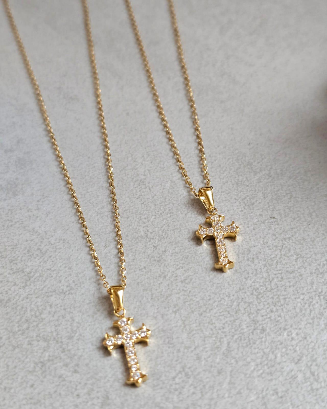 Gold Cross Necklace 18K Gold Plated, Jesus Cross Necklace, Faith Necklace, Christian Jewellery, Dainty Cross Pendant, Religious Gift for Her