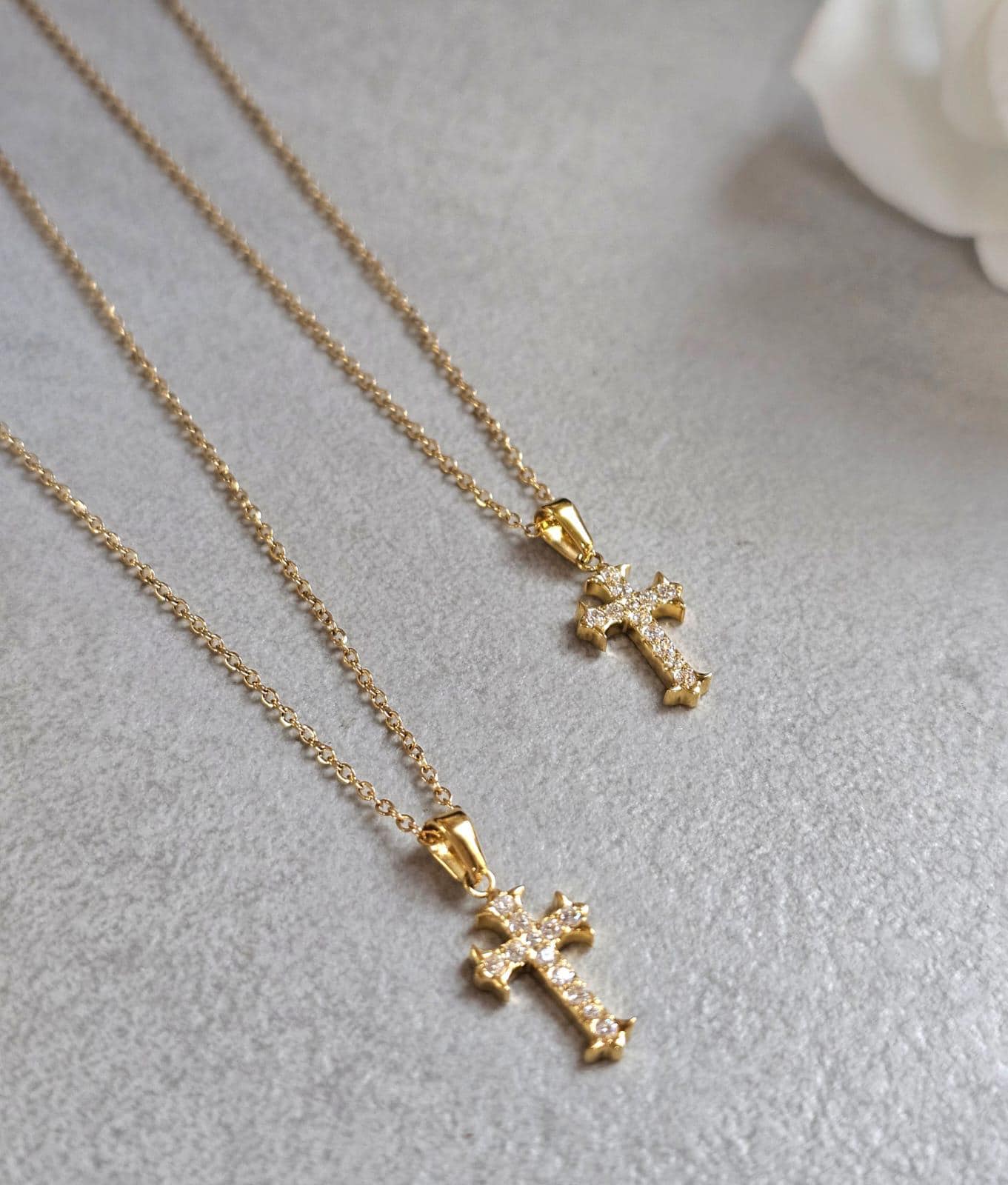Gold Cross Necklace 18K Gold Plated, Jesus Cross Necklace, Faith Necklace, Christian Jewellery, Dainty Cross Pendant, Religious Gift for Her