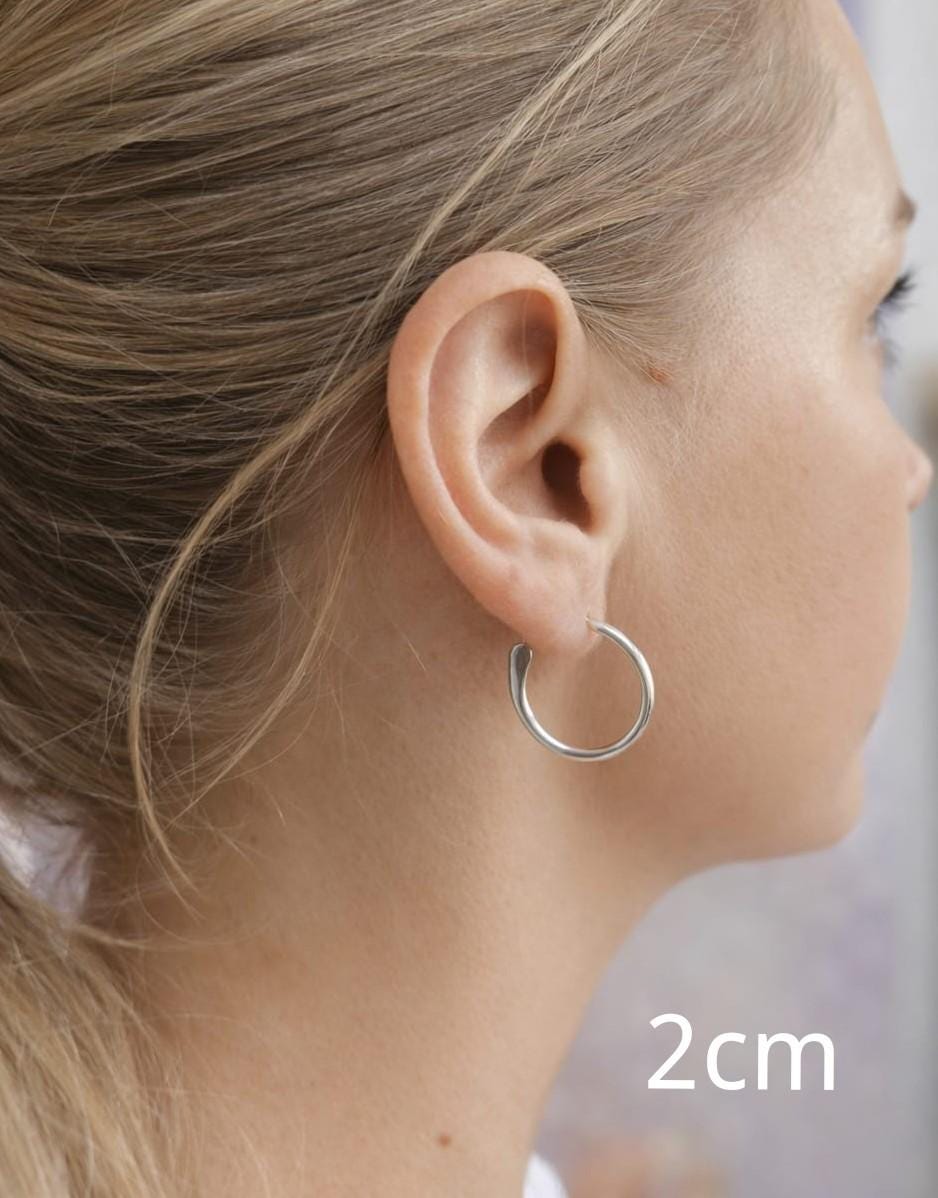 Silver plated hoops / Hypoallergenic nickel free jewelry / Simple hoops